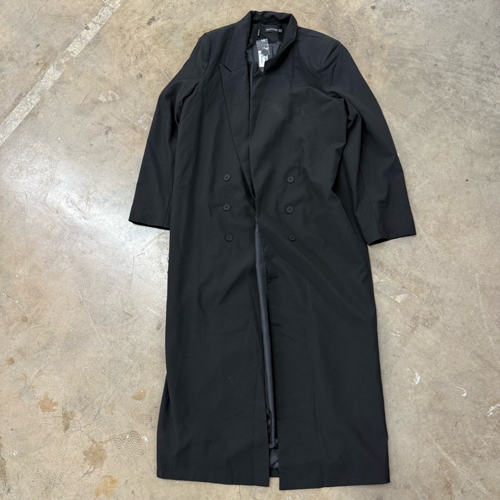 PrettyLittleThing Men's Black Trench Coat